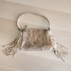 Montana West Calf Hair fringe mini purse